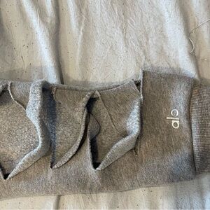 ALO Yoga Gray Cutout Sweatshirt
